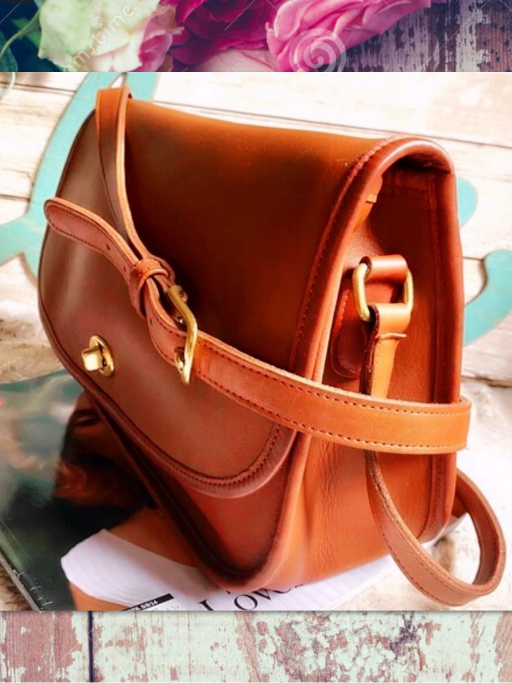 VINTAGE COACH BRITISH TAN CROSSBODY CLASSIC CITY BAG 9790 - Picture 6 of 17